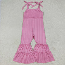Load image into Gallery viewer, Sibling Baby Girls Colorful Strap Bell Bottom Ribbed Jumpsuits
