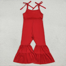 Load image into Gallery viewer, Sibling Baby Girls Colorful Strap Bell Bottom Ribbed Jumpsuits
