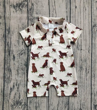 Load image into Gallery viewer, Baby Boys Short Sleeves Button Dogs Plaid Shorts Rompers
