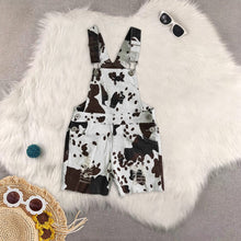 Load image into Gallery viewer, Sibling Baby Girls Western Cow Print Bell Pants Shorts Denim Jeans
