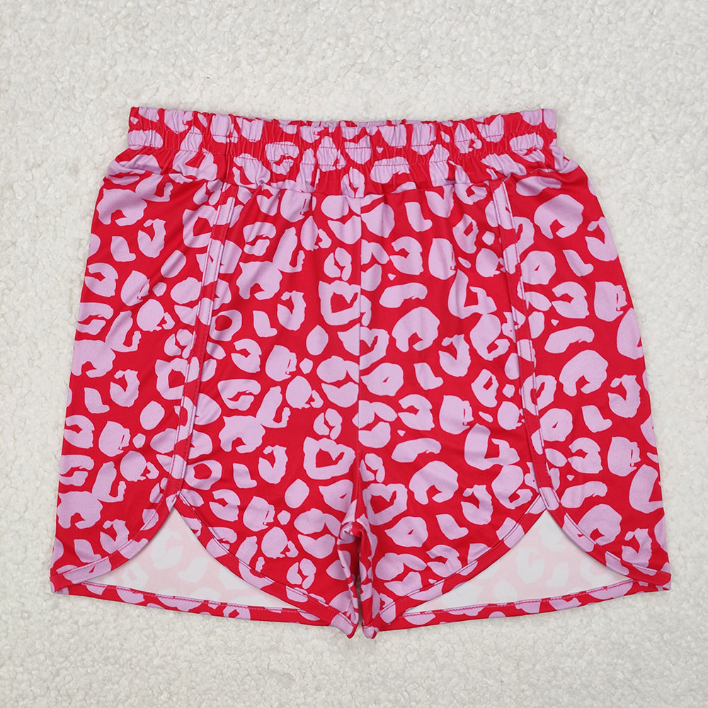 Adult Women Pink Leopard Summer Shorts