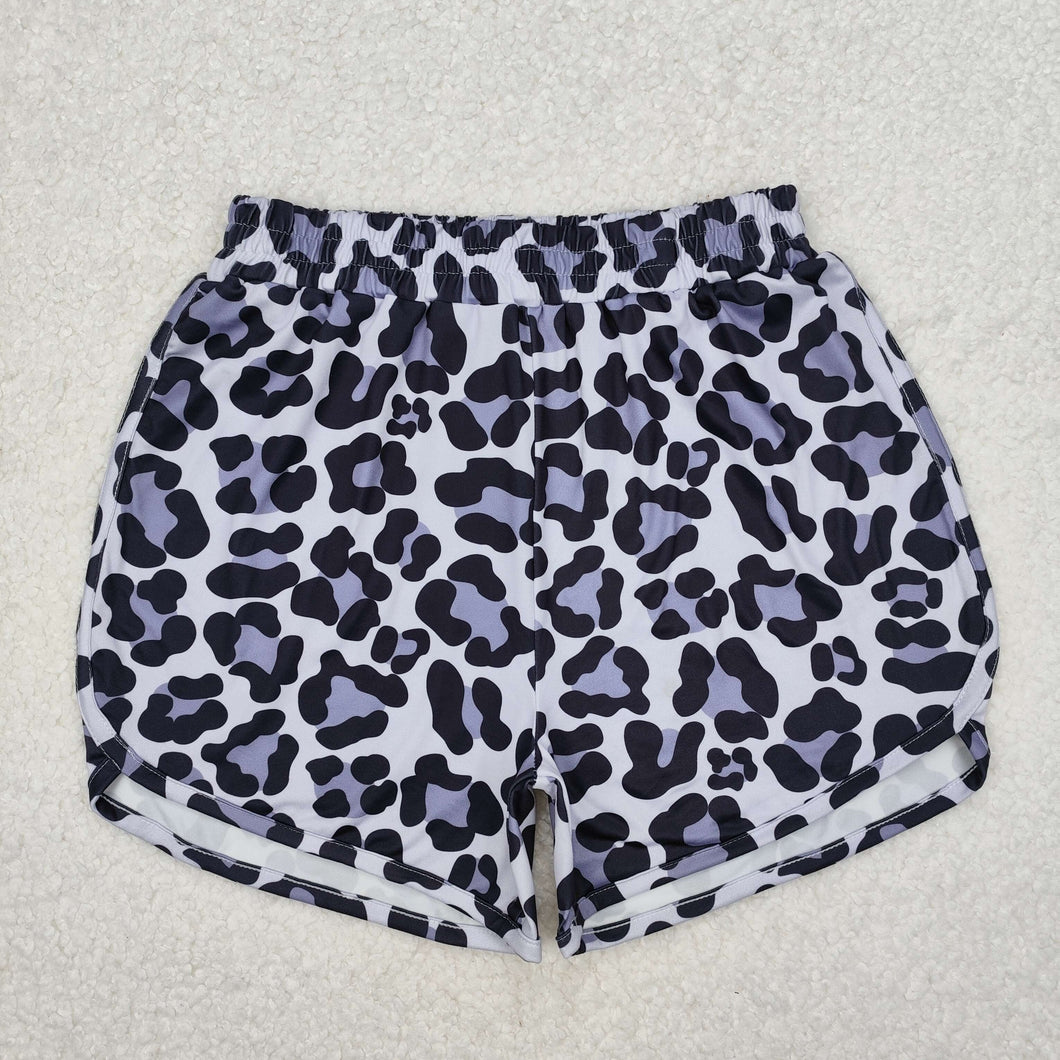 Adult Women Grey Leopard Summer Shorts