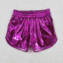 Load image into Gallery viewer, 8 Colors Sibling Baby Girls Pockets Leather Metallic Elastic Bottom Shorts
