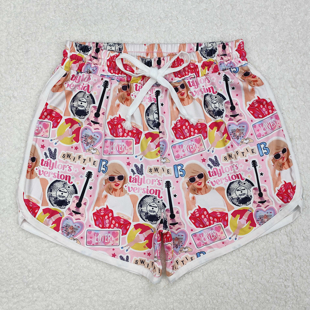 Adult Women Pink Singer Lover Summer Shorts
