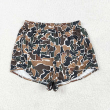 Load image into Gallery viewer, Adult Women Dark Brown Camo Yoga Summer Shorts
