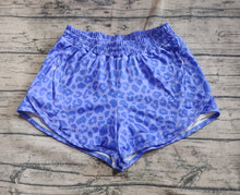 Load image into Gallery viewer, Adult Women Blue Leopard Yoga Summer Shorts
