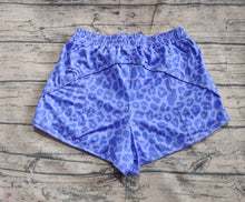 Load image into Gallery viewer, Adult Women Blue Leopard Yoga Summer Shorts
