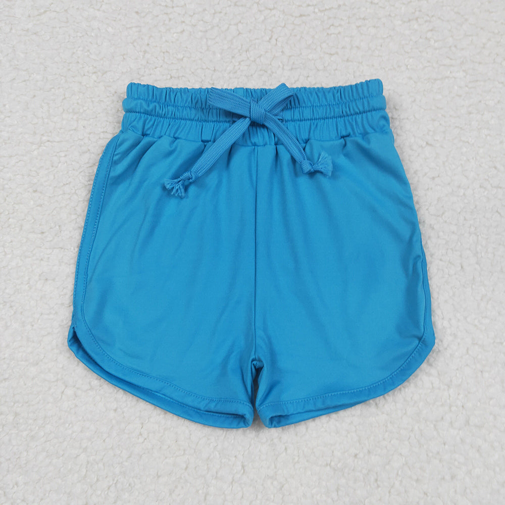 Baby Girls Hot Blue Belt Yoga Shorts Bottoms