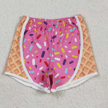 Load image into Gallery viewer, Mommy and me Baby Girls Pink Ice-cream Drip Yoga Shorts Bottoms
