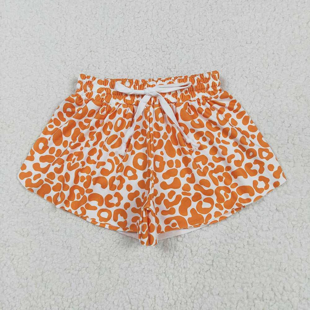 Baby Girls Orange Leopard Summer Shorts Bottoms
