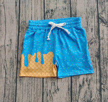 Load image into Gallery viewer, Baby Girls Blue Ice Cream Drip Summer Shorts Bottoms
