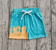 Load image into Gallery viewer, Baby Girls Teal Ice Cream Drip Summer Shorts Bottoms
