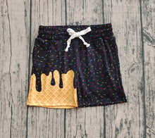 Load image into Gallery viewer, Baby Girls Black Ice Cream Drip Summer Shorts Bottoms
