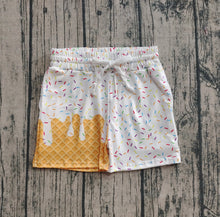 Load image into Gallery viewer, Baby Girls White Ice Cream Drip Summer Shorts Bottoms
