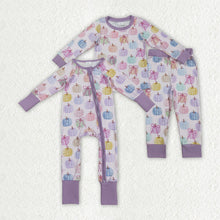 Load image into Gallery viewer, Sibling Baby Kids Colorful Bows Pumpkins Fall Pajams Sets Zipper Footie Rompers
