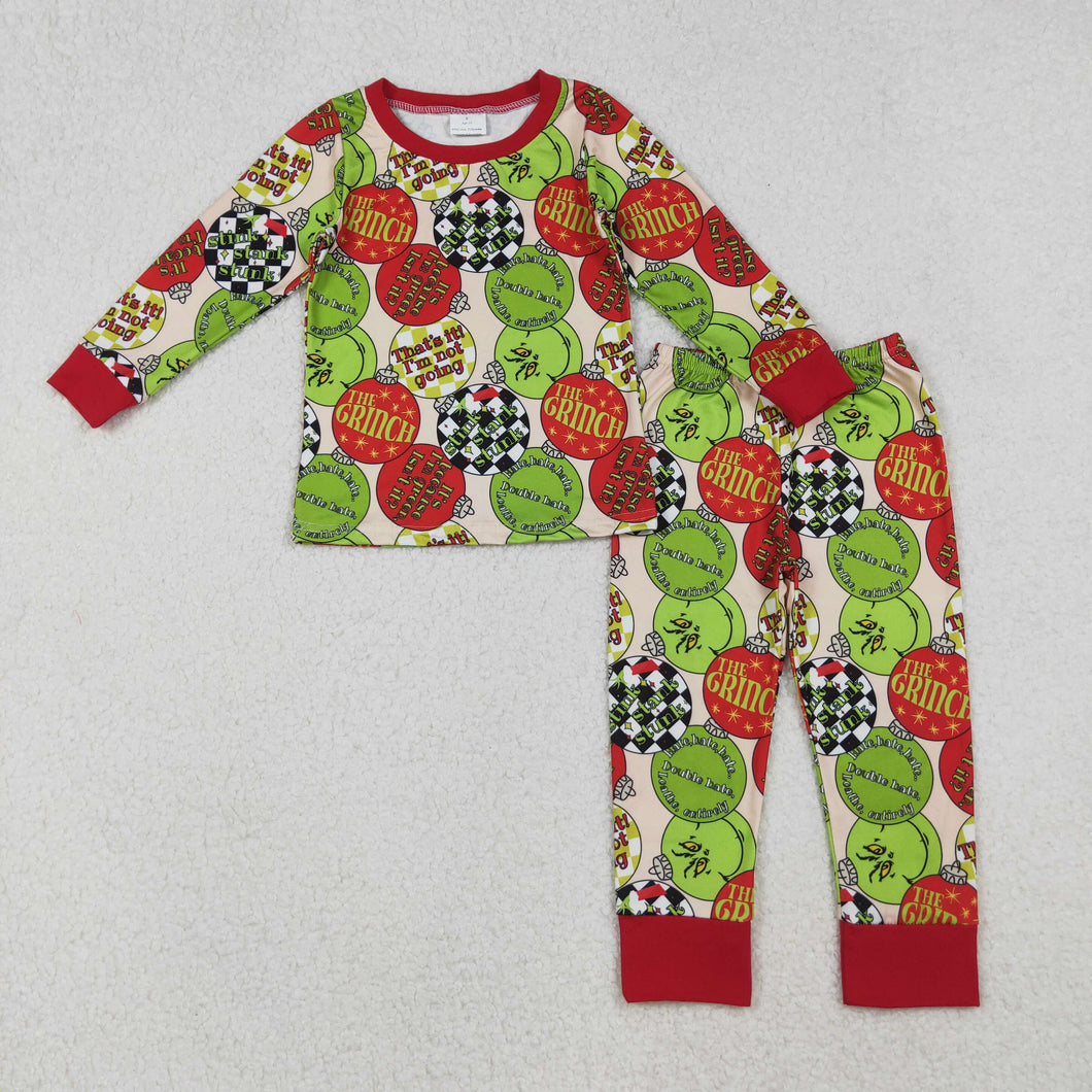 Baby Boys Grin Lights Plaid Top Pants Christmas Pajamas Sets