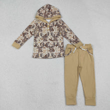 Load image into Gallery viewer, Baby Boys Khaki Camo Deer Button Hoodies Top Pockets Leggings Hunting Set
