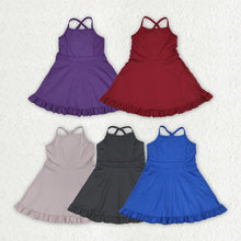 Load image into Gallery viewer, 5 Colors Sibling Baby Girls Athletic Active Wear Knee Length Dresses
