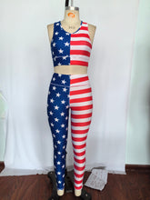 Load image into Gallery viewer, Adult Women 4th Of July Stars Vest Top Pants Yogo Sports Clothes Sets
