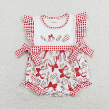 Load image into Gallery viewer, Baby Girls Baseball Bows Sibling Sister Rompers Clothes Sets
