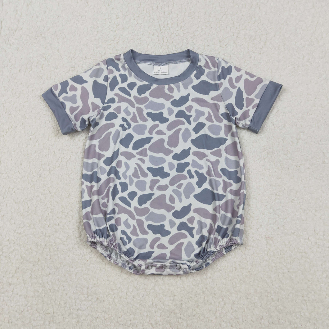 Baby Boys Short Sleeve Grey Camo Southern Rompers