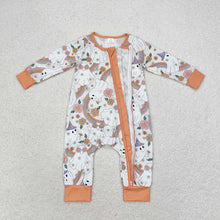 Load image into Gallery viewer, Baby Infant Girls Fall Ghost Rainbow Bamboo Zippy Rompers

