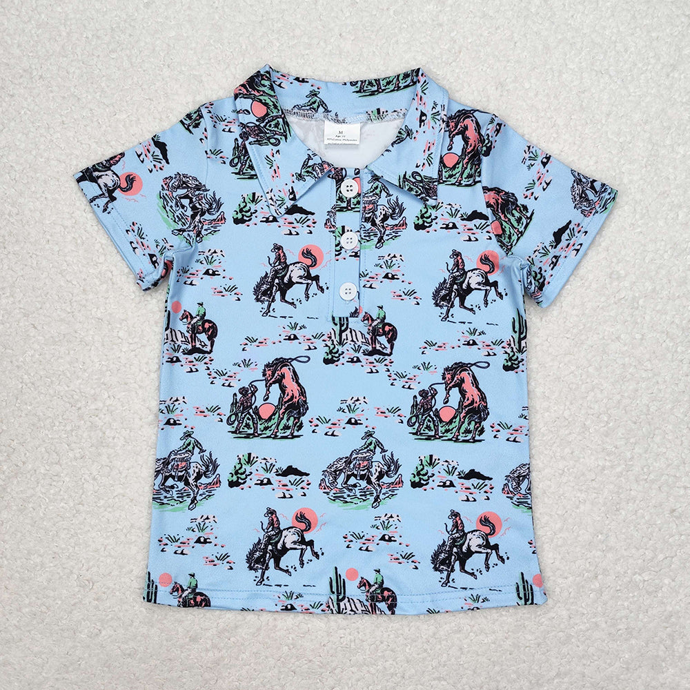Baby Boys Rodeo Buttons Short Sleeve Tee Shirts Tops