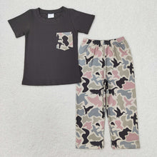 Load image into Gallery viewer, Baby Boys Grey Pocket Top Duck Camo Pants Clothes Sets
