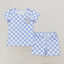 Load image into Gallery viewer, Baby Boys Short Sleeve Blue Smile Top Shorts Clothes Sets
