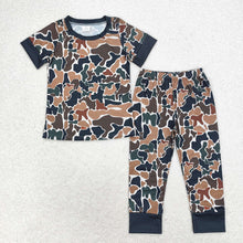 Load image into Gallery viewer, Baby Boys Brown Camo Shirt Pants Bamboo Pajamas Clothes Sets
