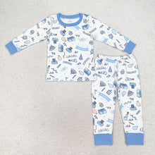 Load image into Gallery viewer, Baby Boys Birthday Blue Shirt Pants Pajamas Clothes Sets
