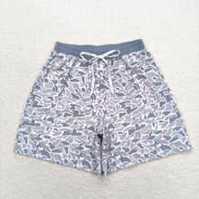 Load image into Gallery viewer, Adult Man Grey Small Camo Bottom Trunk Drawstrings Shorts Swimwear

