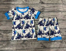 Load image into Gallery viewer, Baby Boys Blue Motobike Shirt Top Shorts Pajamas Clothes Sets
