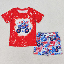 Load image into Gallery viewer, Baby Boys 4th Of July Truck Tee Top Summer Shorts Clothes Sets
