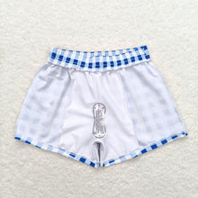 Load image into Gallery viewer, Baby Boys Summer Blue Checkered Trunks Swimsuits Swimwear
