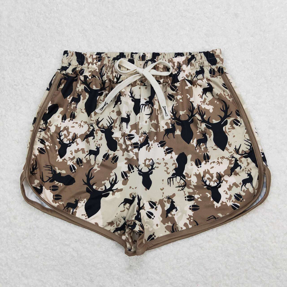 Adult Women Green Deer Hunting Summer Shorts