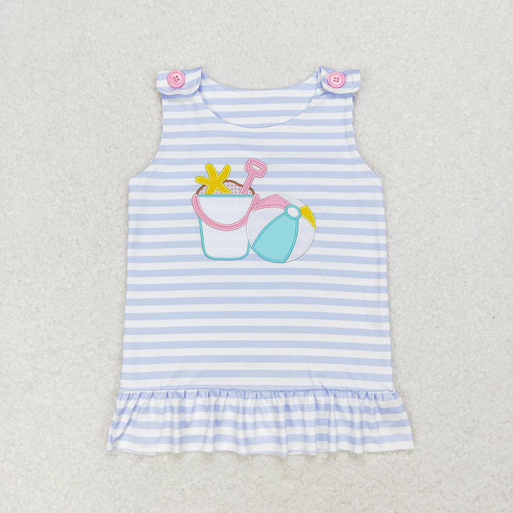 Baby Girls Beach Wear Sleeveless Stripes Tunic Tops