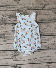 Load image into Gallery viewer, Baby Boys Ducks Green Sleeveless Summer Rompers
