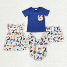 Load image into Gallery viewer, Baby Boys Western Sibling Sister Texas Rompers Dresses Outfits Sets
