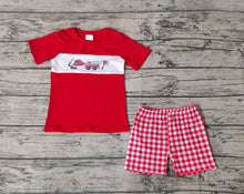 Load image into Gallery viewer, Baby Boys Fire Truck Red Shirt Shorts Outfits Clothes Sets
