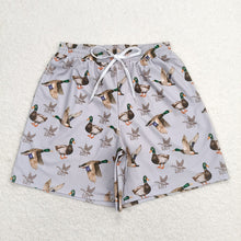 Load image into Gallery viewer, Adult Man Grey Ducks Bottom Trunk Drawstrings Shorts Swimwear
