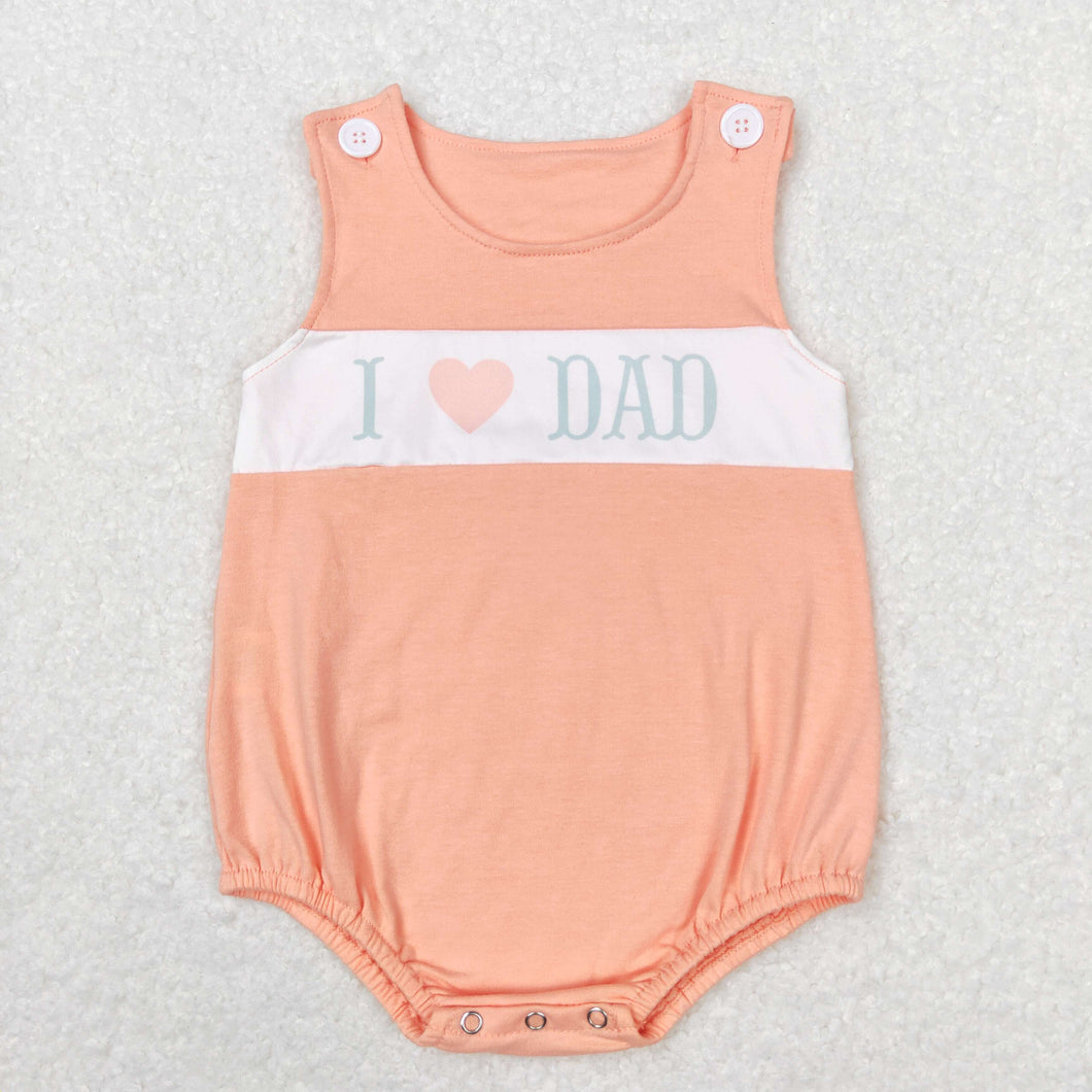 Baby Boys I Love Dad Sleeveless Summer Rompers