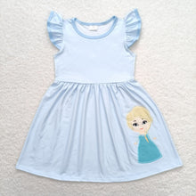 Load image into Gallery viewer, Baby Girls Aqua Princess Flutter Sleeve Knee Length Dresses
