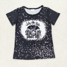 Load image into Gallery viewer, Baby Girls Black Singer Bleached Short Sleeve Tee Shirts Tops
