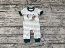 Load image into Gallery viewer, Baby Boys Duck Hunting Khaki Stripes Short Sleeve Rompers
