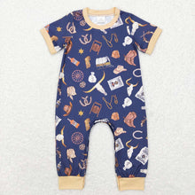 Load image into Gallery viewer, Baby Boys Cow Print Western Rompers
