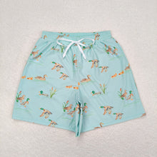 Load image into Gallery viewer, Adult Man Green Ducks Bottom Trunk Drawstrings Shorts Swimwear
