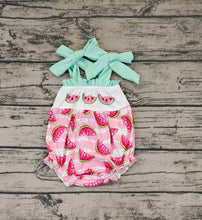 Load image into Gallery viewer, Baby Infant Girls Watermelon Straps Rompers
