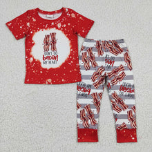 Load image into Gallery viewer, Baby Boys Red Cute Short Sleeve Tee Shirts Joggers Pajamas Clothes Sets
