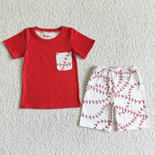 Load image into Gallery viewer, Baby boys baseball shorts sets
